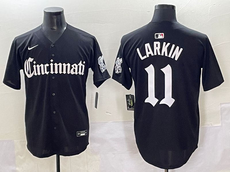 Men 2025 Cincinnati Reds #11 Larkin Black Five generations Joint Name Nike MLB Jersey style 1->cincinnati reds->MLB Jersey